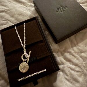 Hermès Silver Necklace with Toggle Clasp